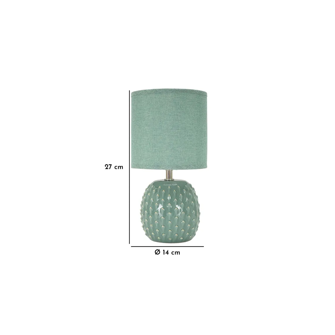 Lampada da Tavolo Azzurro Turchese Necessaria 1 Lampadina Attacco e14, Paralume - Ketchi