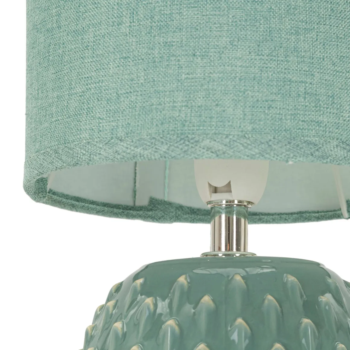 Lampada da Tavolo Azzurro Turchese Necessaria 1 Lampadina Attacco e14, Paralume - Ketchi