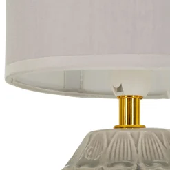 Lampada da Tavolo Beige oro Necessaria 1 Lampadina Attacco e14, Paralume - Talkee
