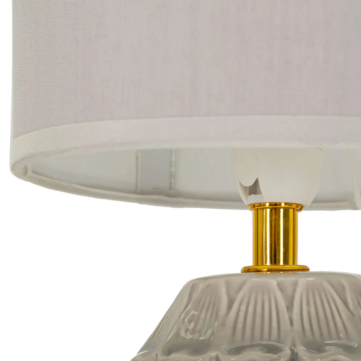 Lampada da Tavolo Beige oro Necessaria 1 Lampadina Attacco e14, Paralume - Talkee