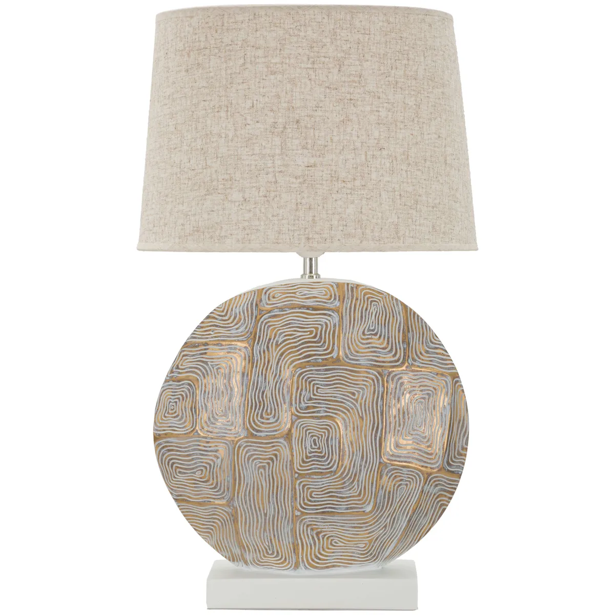 Lampade Da Tavolo > Dmora Lampada da Tavolo Beige oro Necessaria 1 Lampadina Attacco e27, Paralume - Fale Oro, Beige