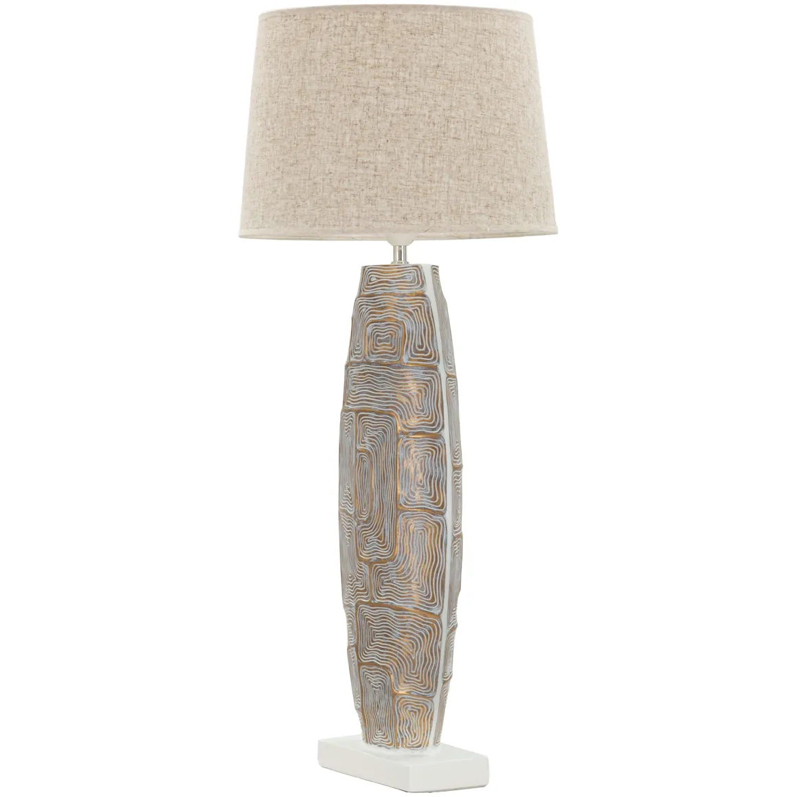 Lampada da Tavolo Beige oro Necessaria 1 Lampadina Attacco e27, Paralume - Falekaza
