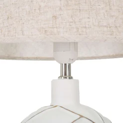Lampada da Tavolo Bianco Beige Necessaria 1 Lampadina Attacco e27, Paralume - Baha