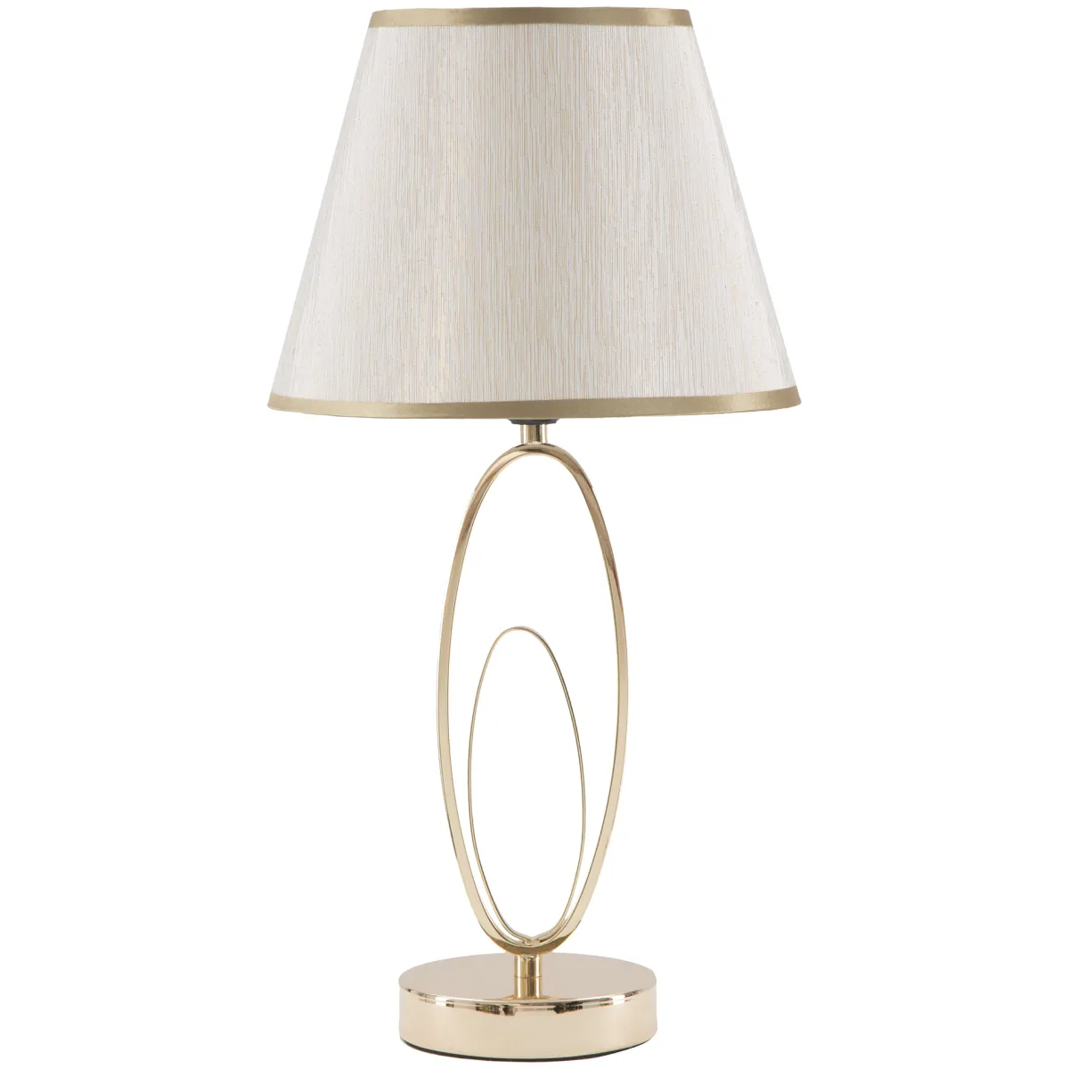 Lampade Da Tavolo > Dmora Lampada da Tavolo Bianco Crema oro Necessaria 1 Lampadina Attacco e27, Paralume - Kars Oro, Bianco Crema