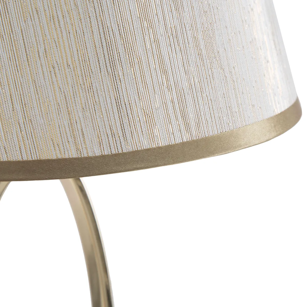 Lampade Da Tavolo > Dmora Lampada da Tavolo Bianco Crema oro Necessaria 1 Lampadina Attacco e27, Paralume - Kars Oro, Bianco Crema