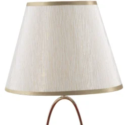 Lampade Da Tavolo > Dmora Lampada da Tavolo Bianco Crema oro Necessaria 1 Lampadina Attacco e27, Paralume - Kars Oro, Bianco Crema