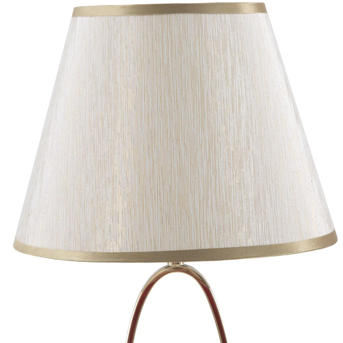 Lampade Da Tavolo > Dmora Lampada da Tavolo Bianco Crema oro Necessaria 1 Lampadina Attacco e27, Paralume - Kars Oro, Bianco Crema