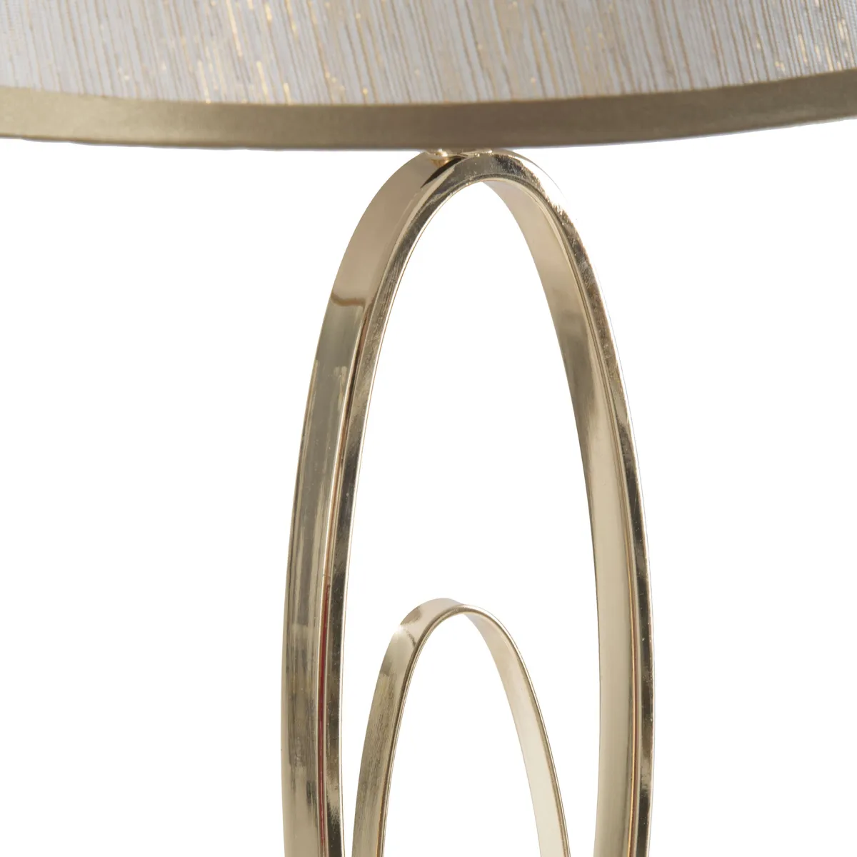 Lampade Da Tavolo > Dmora Lampada da Tavolo Bianco Crema oro Necessaria 1 Lampadina Attacco e27, Paralume - Kars Oro, Bianco Crema