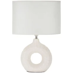 Lampade Da Tavolo > Dmora Lampada da Tavolo Necessaria 1 Lampadina Attacco e14, Paralume - Mirny Bianco