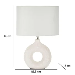 Lampade Da Tavolo > Dmora Lampada da Tavolo Necessaria 1 Lampadina Attacco e14, Paralume - Mirny Bianco