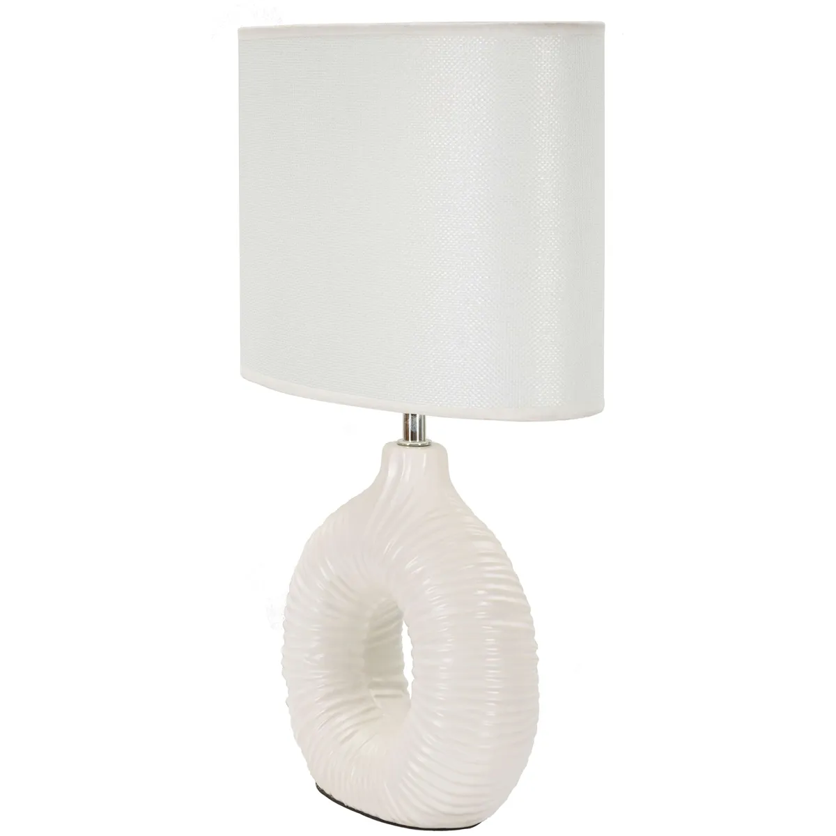 Lampade Da Tavolo > Dmora Lampada da Tavolo Necessaria 1 Lampadina Attacco e14, Paralume - Mirny Bianco