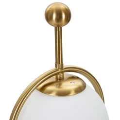 Lampade Da Tavolo > Dmora Lampada da Tavolo Bianco Opaco oro Necessaria 1 Lampadina Attacco e14, Interruttore Manuale - Kizhi Oro, Bianco Opaco