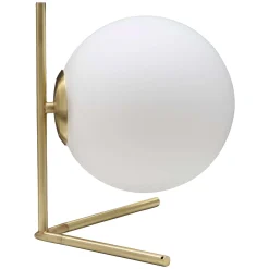 Lampada da Tavolo Bianco Opaco oro Necessaria 1 Lampadina Attacco e14, Interruttore Manuale - Paraty