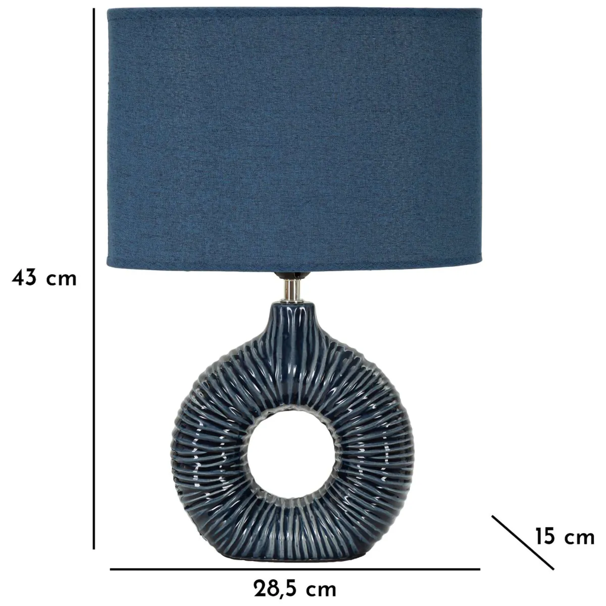 Lampade Da Tavolo > Dmora Lampada da Tavolo Necessaria 1 Lampadina Attacco e14, Paralume - Mirny Blu