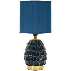 Lampada da Tavolo blu oro Necessaria 1 Lampadina Attacco e14, Paralume - Talkee