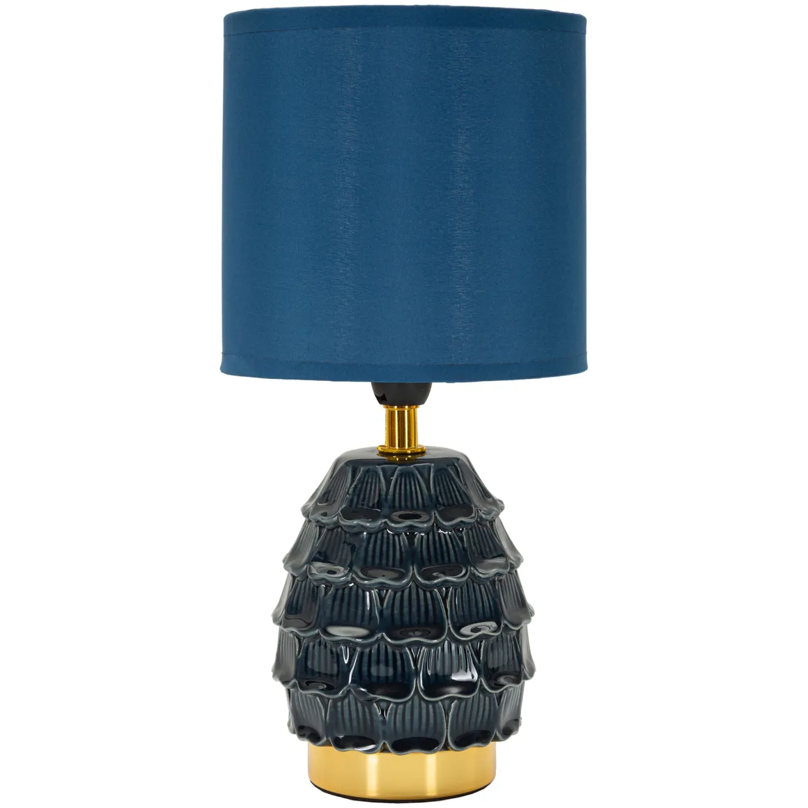 Lampada da Tavolo blu oro Necessaria 1 Lampadina Attacco e14, Paralume - Talkee