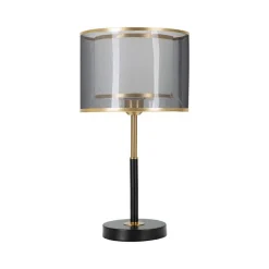 Lampade Da Tavolo > Dmora Lampada da tavolo Chiaroscuro, 25x25 h48 cm, Nero e Oro Oro, Nero