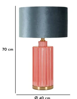Lampada da tavolo Cosentino, 40x40 h70 cm, Rosso e Blu