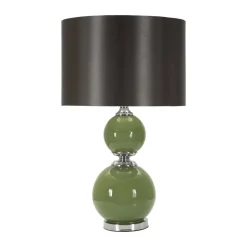 Lampada da tavolo Falletto, 38x38 h65 cm, Verde e Grigio