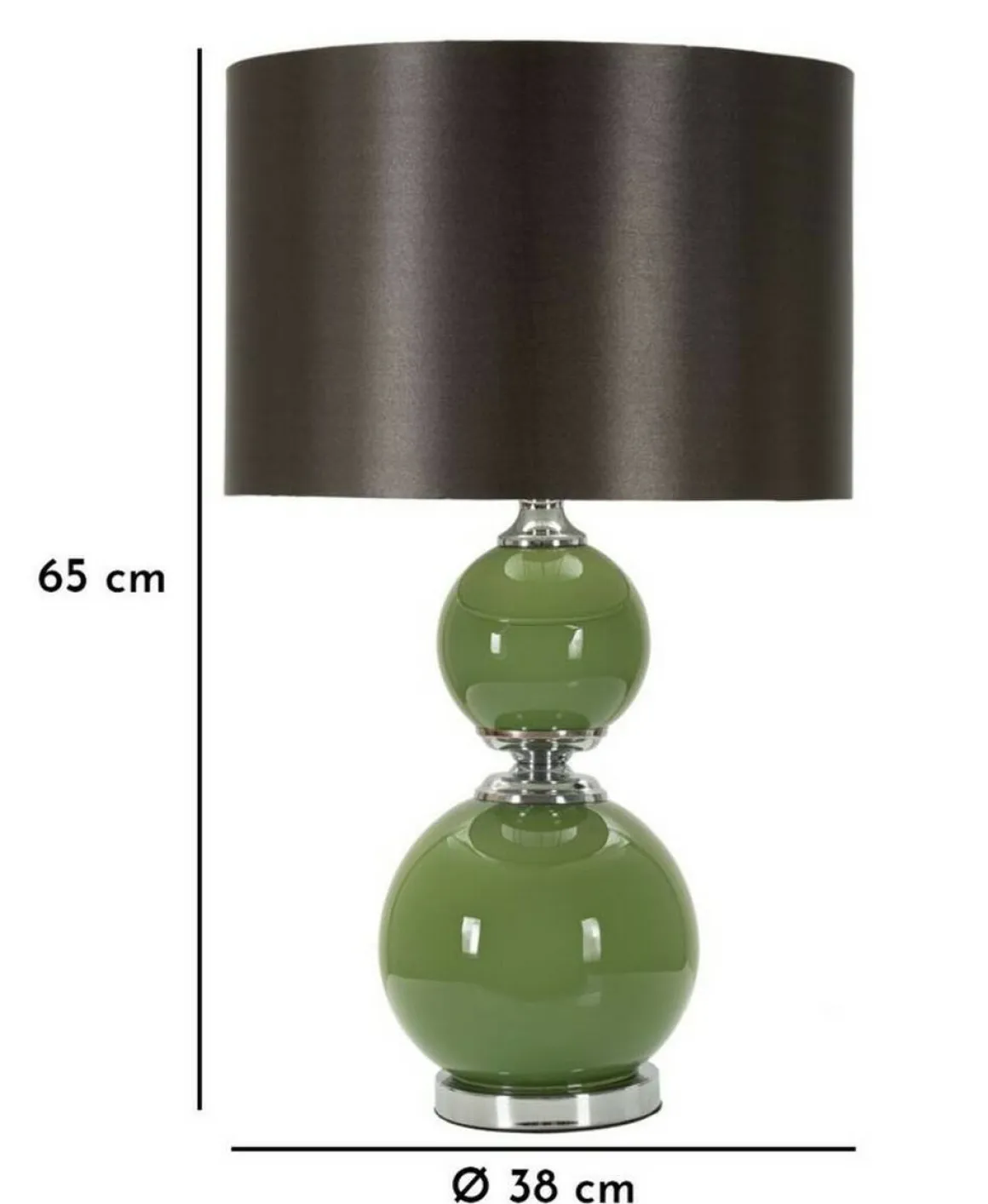 Lampada da tavolo Falletto, 38x38 h65 cm, Verde e Grigio