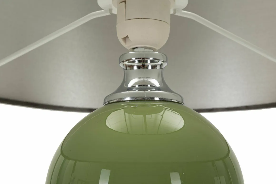 Lampada da tavolo Falletto, 38x38 h65 cm, Verde e Grigio