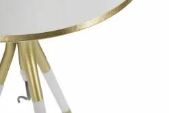 Lampade Da Tavolo > Dmora Lampada da tavolo Gongbi, 28x28 h57 cm, Bianco e Oro Oro, Bianco
