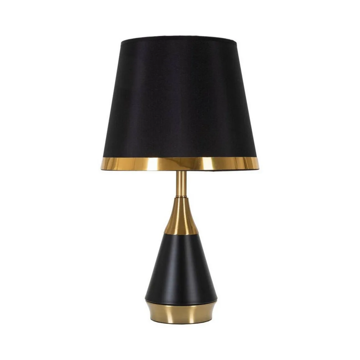 Lampada da tavolo Grattage, 28x28 h50 cm, Nero e Oro