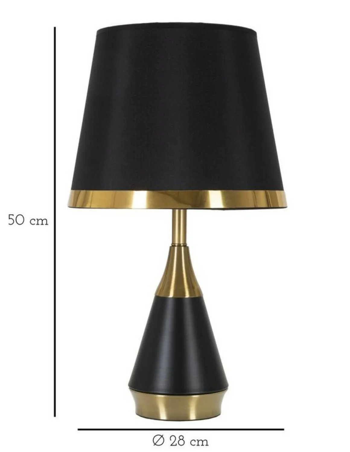 Lampada da tavolo Grattage, 28x28 h50 cm, Nero e Oro