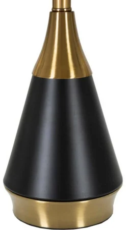 Lampada da tavolo Grattage, 28x28 h50 cm, Nero e Oro