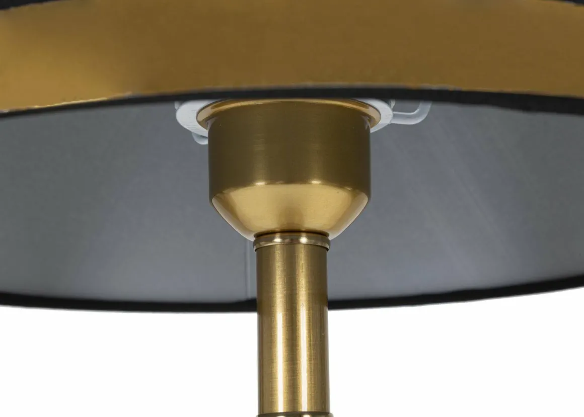 Lampada da tavolo Grattage, 28x28 h50 cm, Nero e Oro