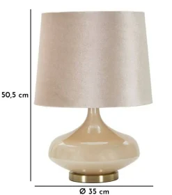 Lampade Da Tavolo > Dmora Lampada da tavolo Greci, 35x35 h51 cm, perla Bianco