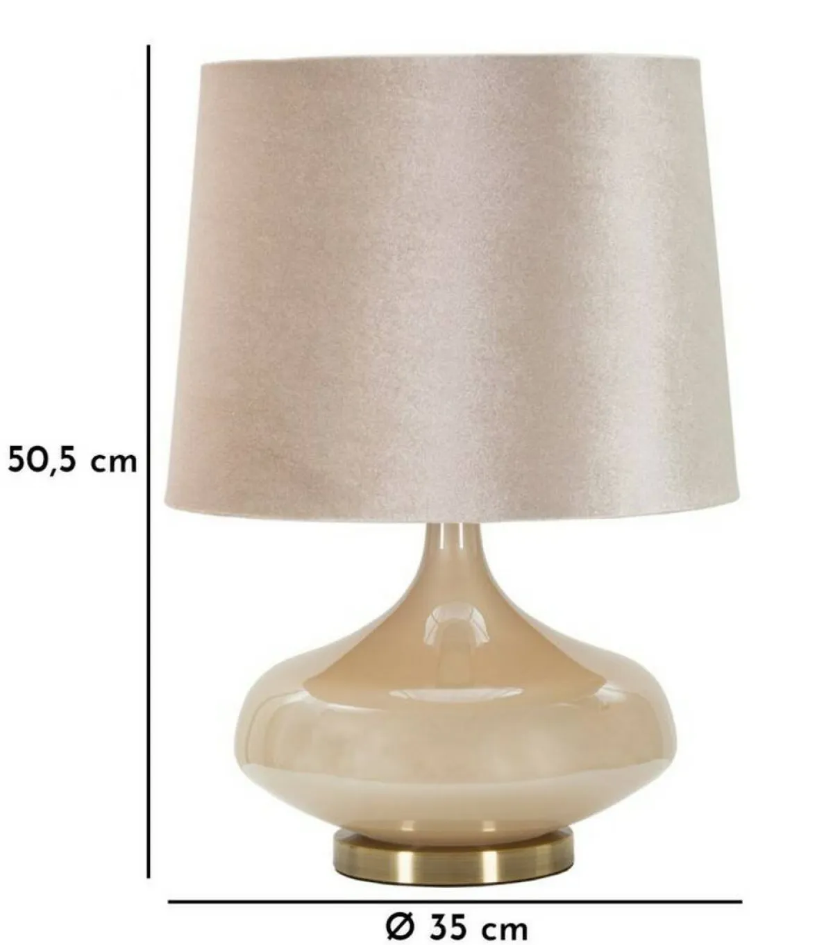 Lampade Da Tavolo > Dmora Lampada da tavolo Greci, 35x35 h51 cm, perla Bianco