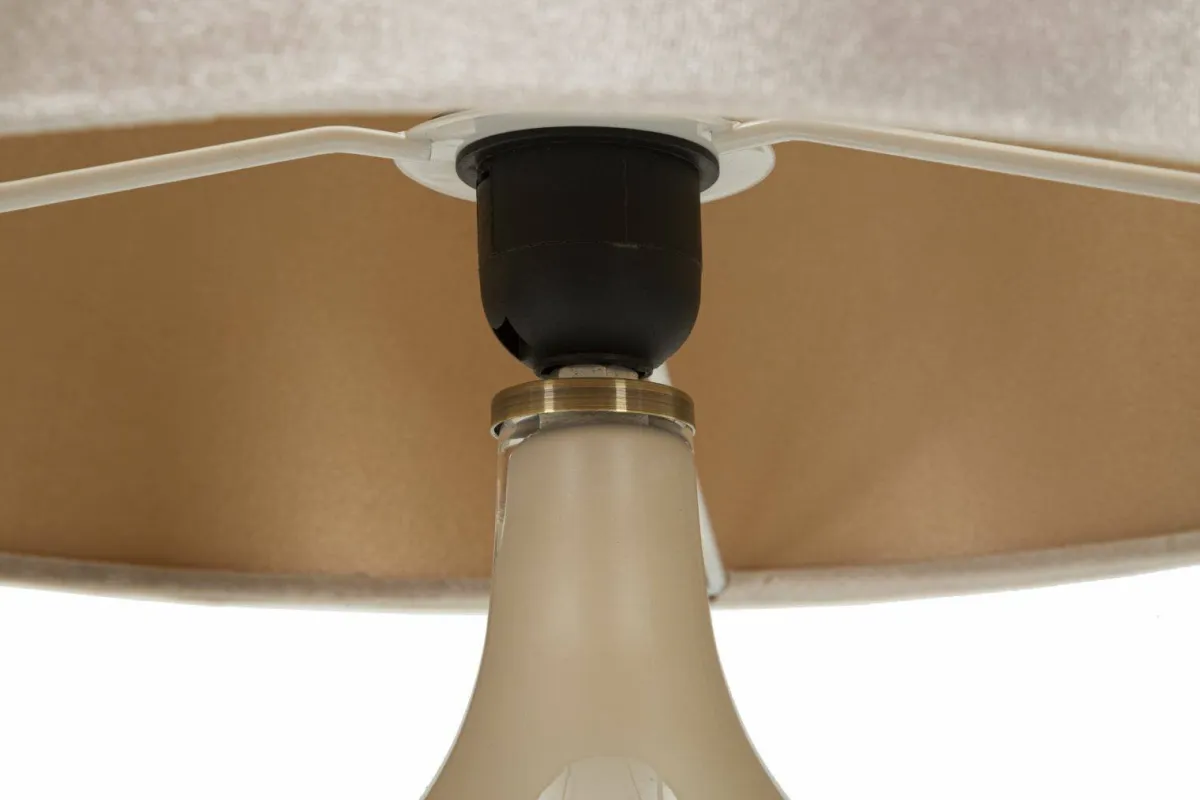 Lampade Da Tavolo > Dmora Lampada da tavolo Greci, 35x35 h51 cm, perla Bianco