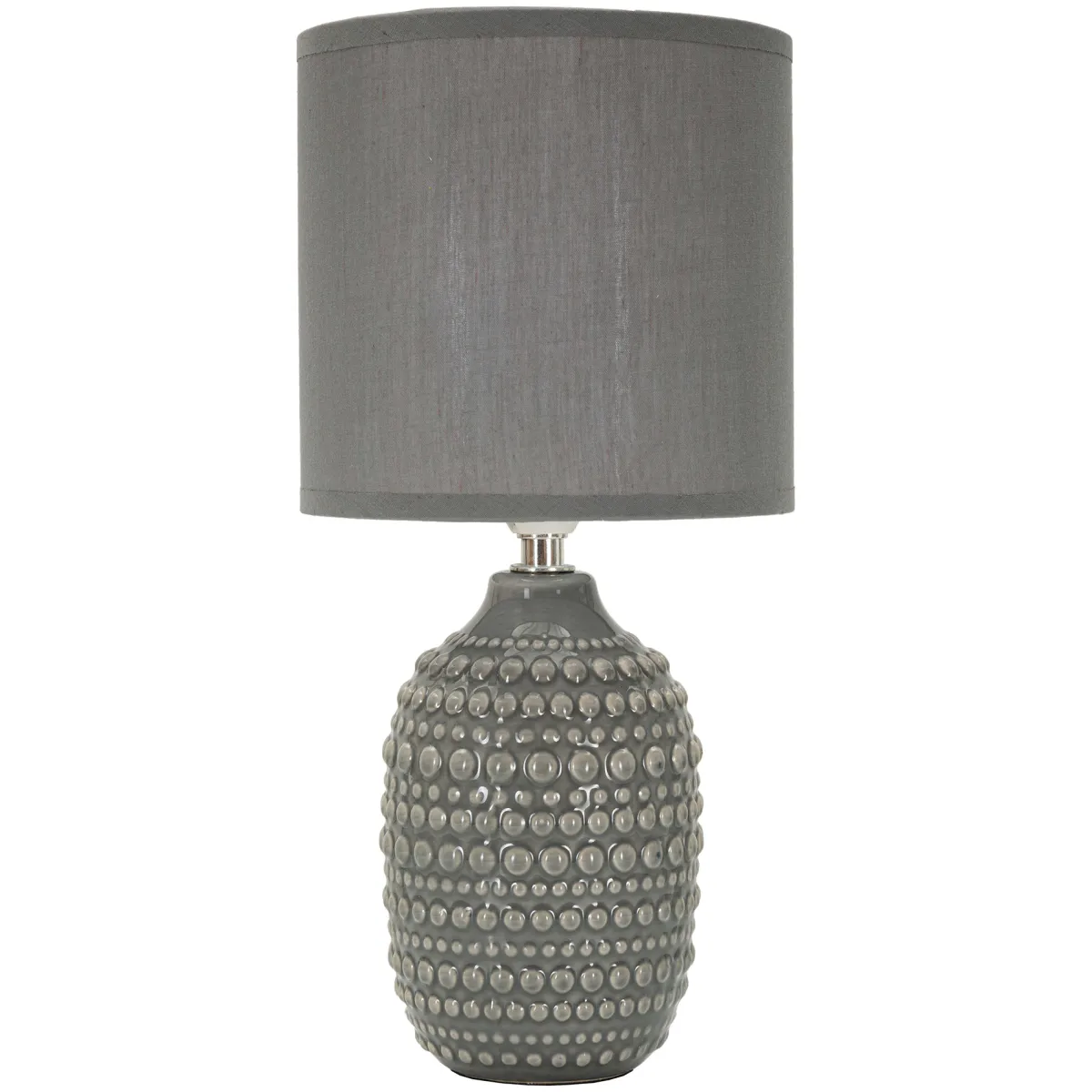Lampade Da Tavolo > Dmora Lampada da Tavolo Necessaria 1 Lampadina Attacco e14, Paralume - Bethel Grigio