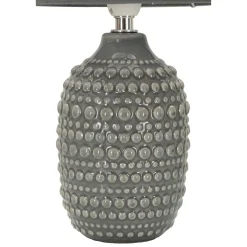 Lampade Da Tavolo > Dmora Lampada da Tavolo Necessaria 1 Lampadina Attacco e14, Paralume - Bethel Grigio
