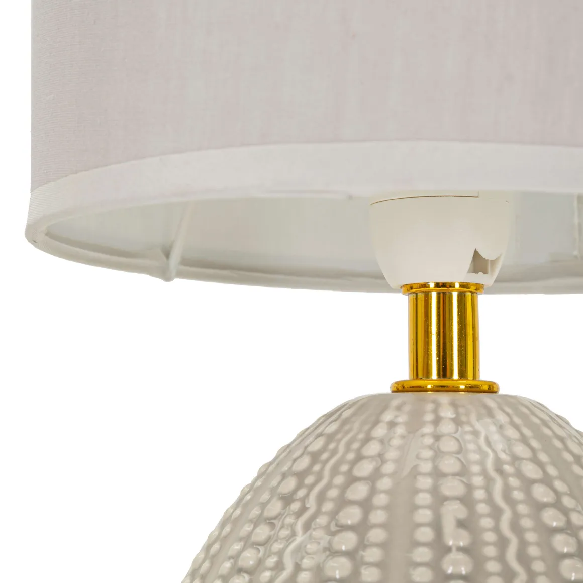 Lampada da Tavolo Grigio Tortora oro Necessaria 1 Lampadina Attacco e14, Paralume - Yakuta