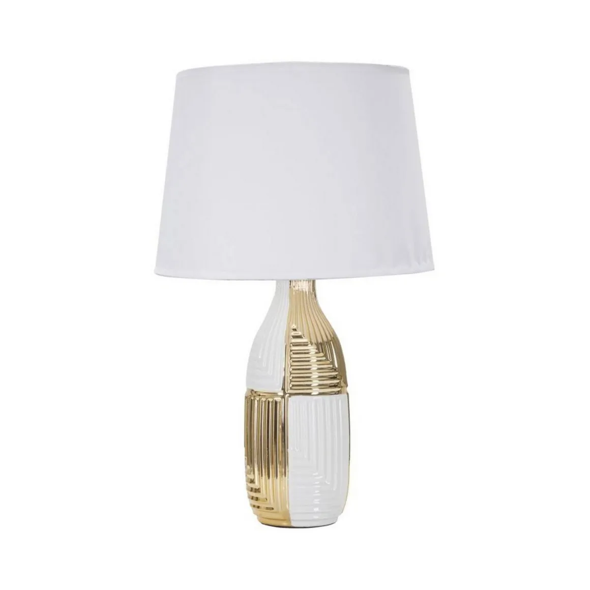 Lampada da tavolo Mondriam, Bianco e Oro, 33x33 h54 cm