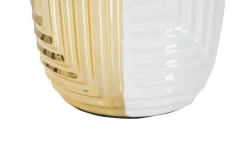 Lampada da tavolo Mondriam, Bianco e Oro, 33x33 h54 cm