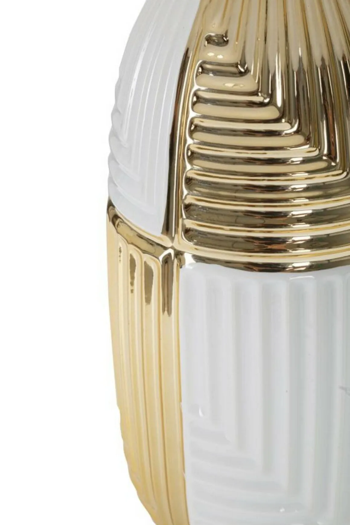 Lampada da tavolo Mondriam, Bianco e Oro, 33x33 h54 cm