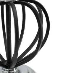 Lampade Da Tavolo > Dmora Lampada da Tavolo Nero Argento Necessaria 1 Lampadina Paralume, Attacco e27 - Bundi Argento, Nero