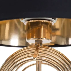 Lampada da Tavolo Nero oro Necessaria 1 Lampadina Attacco e27, Paralume - Nikko