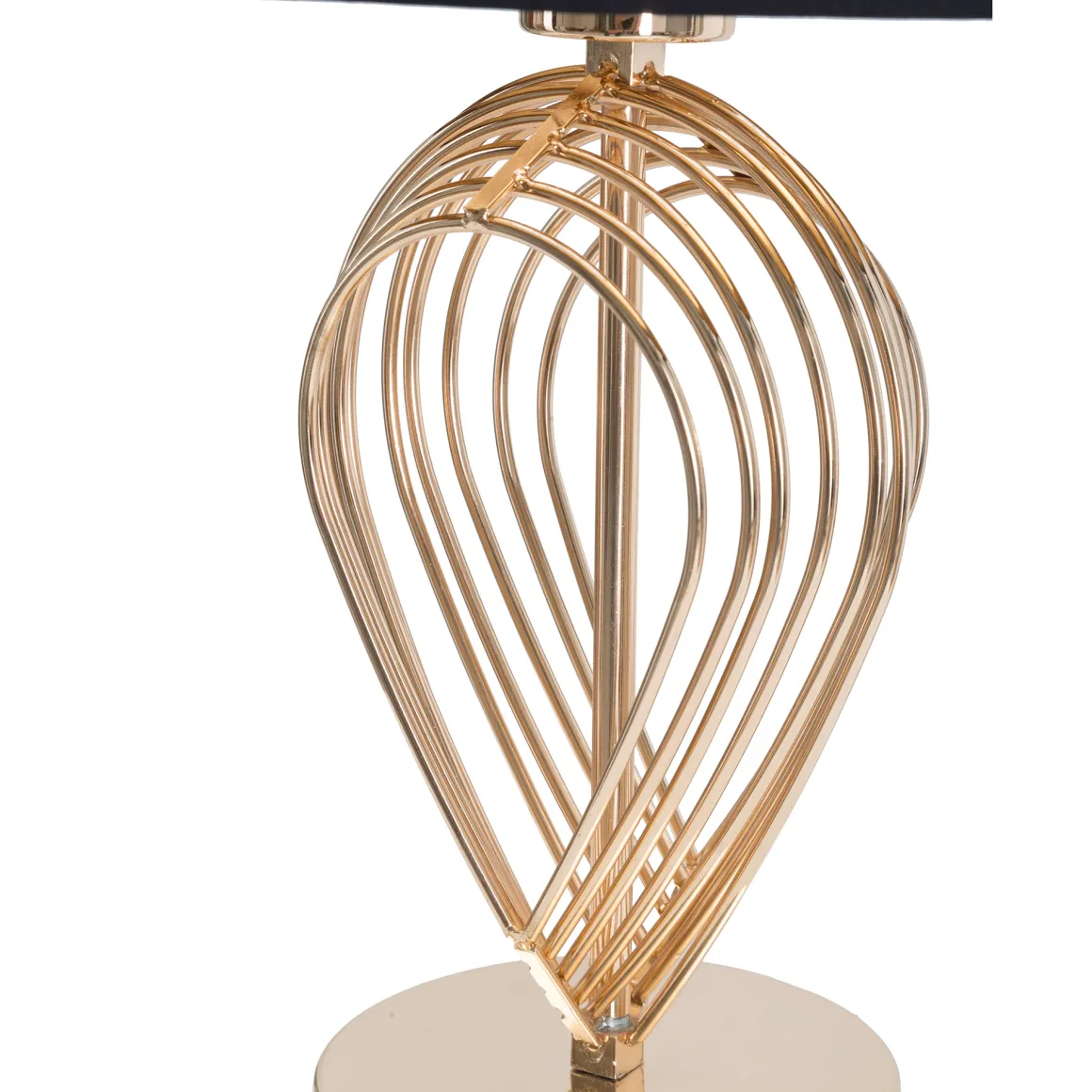 Lampada da Tavolo Nero oro Necessaria 1 Lampadina Attacco e27, Paralume - Nikko