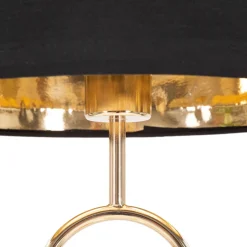Lampade Da Tavolo > Dmora Lampada da Tavolo oro Nero Necessaria 1 Lampadina Attacco e27, Paralume - Babarora Nero, Oro