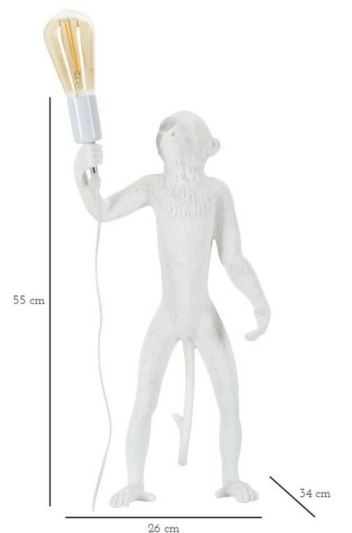 Lampade Da Tavolo > Dmora Lampada da tavolo Piet, 26x34 h55 cm, Bianco