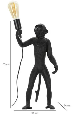 Lampada da tavolo Piet, 26x34 h55 cm, Nero