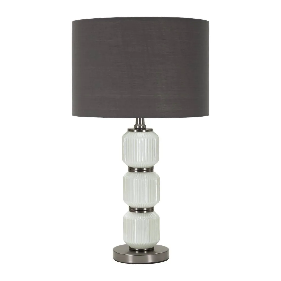 Lampada da tavolo Presolana, 33x33 h57 cm, Bianco e Grigio