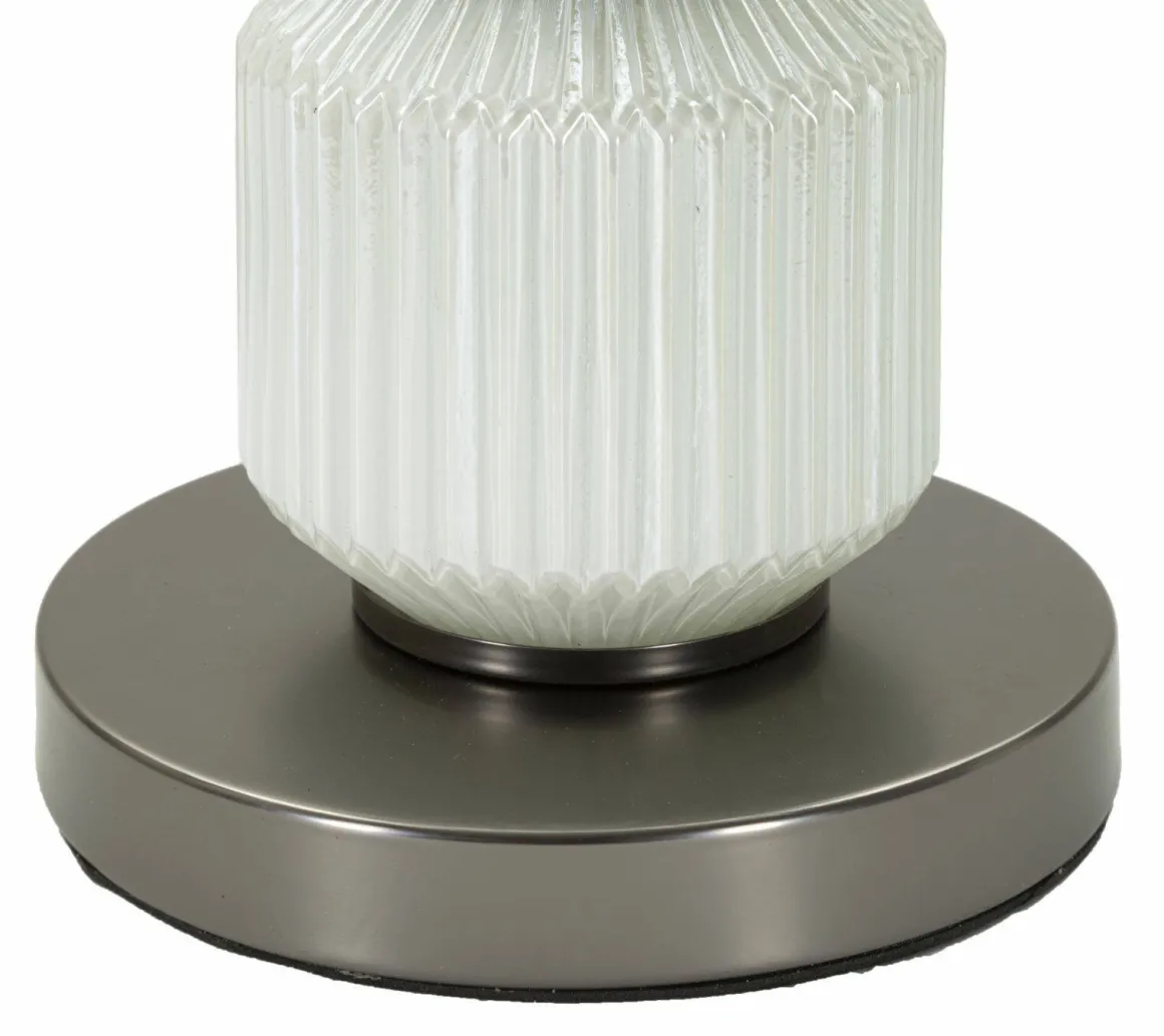 Lampada da tavolo Presolana, 33x33 h57 cm, Bianco e Grigio