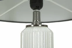 Lampada da tavolo Presolana, 33x33 h57 cm, Bianco e Grigio