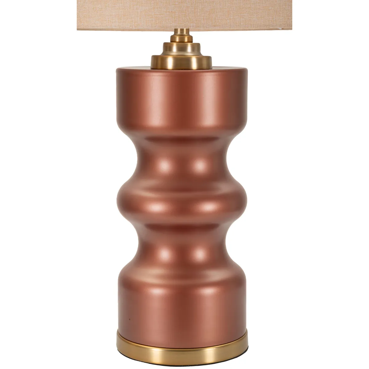 Lampade Da Tavolo > Dmora Lampada da Tavolo Rosa Marrone Necessaria 1 Lampadina Attacco e27, Paralume - Dabame Marrone, Rosa