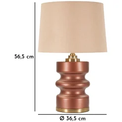 Lampada da Tavolo Rosa Marrone Necessaria 1 Lampadina Attacco e27, Paralume - Toberm